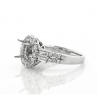 1.34 Cts. 18K White Gold Round Diamond Halo Engagement Ring Setting